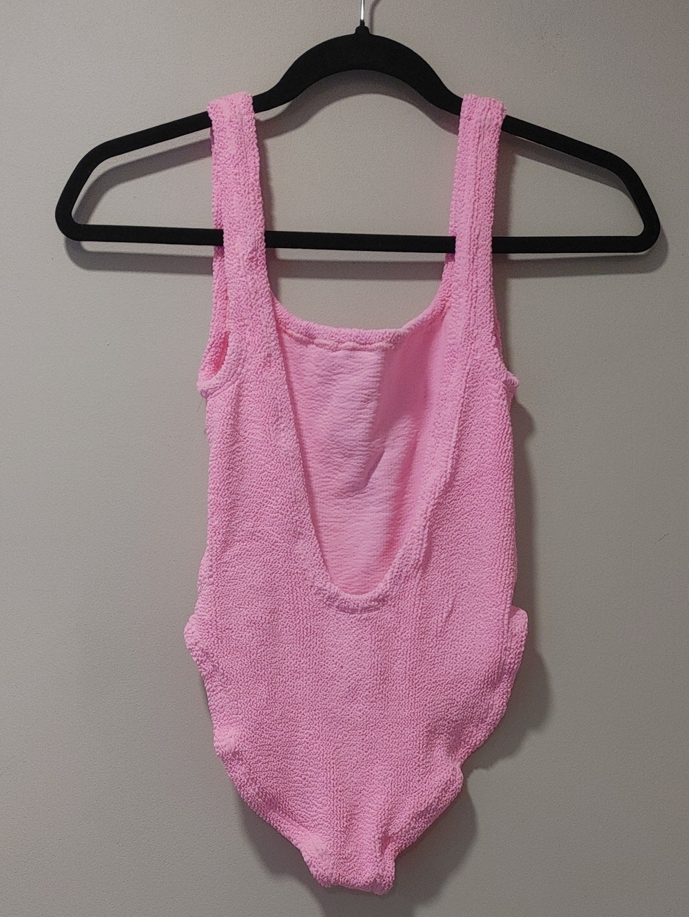 Hunza G classic seersucker swimsuit - bubble Pink Ribbed One-Piece One Size SW1 - Picture 7 of 10